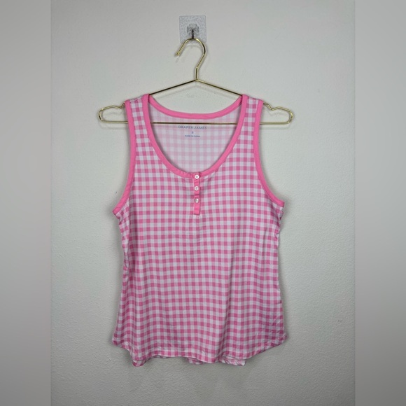 Draper James Hilary Pink Gingham Pajama Set Size Small checkered girly Lounge - Picture 10 of 13